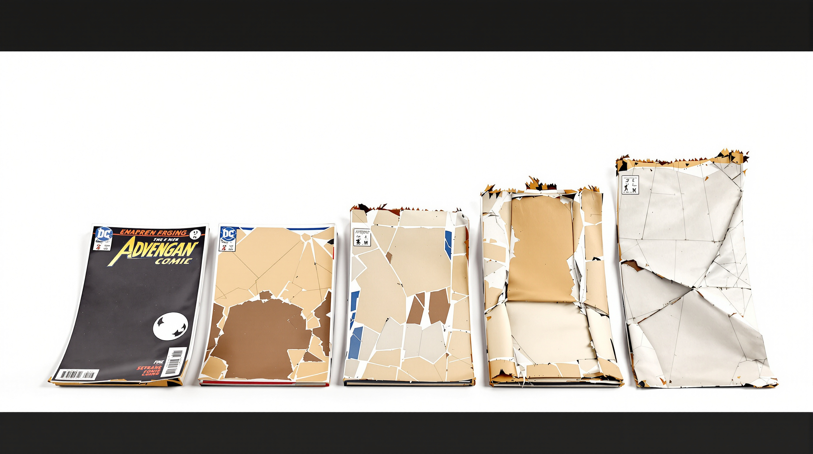 Comic book condition comparison from mint to poor